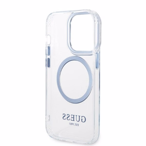 Guess GUHMP14XHTRMB iPhone 14 Pro Max 6.7" sininen/sininen kovakuori Metal Outline MagSafe