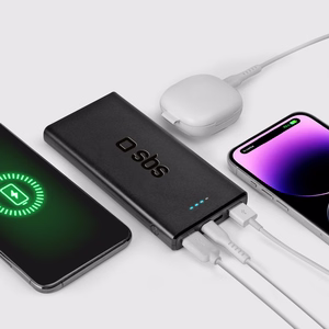 Powerbank SBS TTBB10000FASTPD20K 10000 mAh 20W Power Delivery -virtalähteellä - musta
