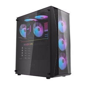 Darkflash DK352 Plus tietokonekotelo (musta) + 4 RGB-tuuletinta