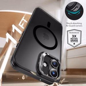 ESR Classic Hybrid Kickstand Halolock MagSafe Suojakuori setti + Karkaistu lasi iPhone 16:lle - musta