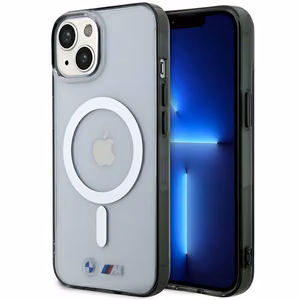 BMW Silver Ring MagSafe Suojakuori iPhone 14 Plus:lle - läpinäkyvä