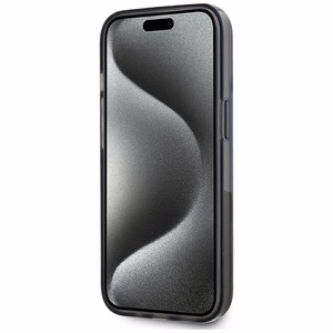 Karl Lagerfeld Liquide Glitter Monogram Gradient Suojakuori iPhone 15:lle - musta
