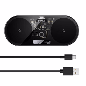 Kaksois Qi langaton laturi Baseus Digital LED Display, 20W