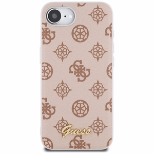 GUESS Peony Script Logo MagSafe Alkuperäinen Suojakuori iPhone 17e/16e:lle - Ruskea