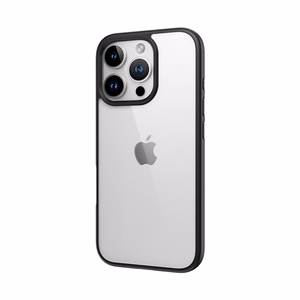 Rock Guard Series Suojakuori iPhone 16 Pro Max:lle läpinäkyvä-musta