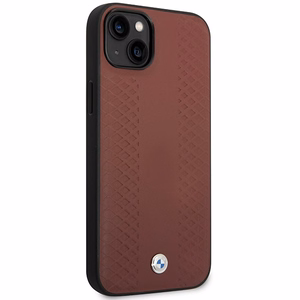 BMW BMHCP14S22RFGR burgundinpunainen nahkainen timanttikuvioinen suojakuori iPhone 14 6.1