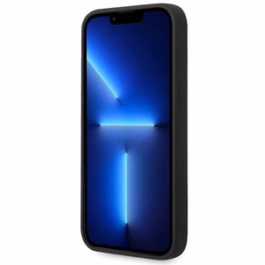BMW silikoni metalli logo kotelo iPhone 14 - musta