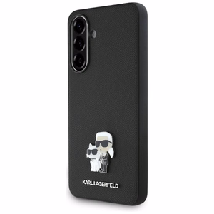 Karl Lagerfeld Saffiano Suojakuori K&C Metal Logo Samsung Galaxy A36:lle - Musta