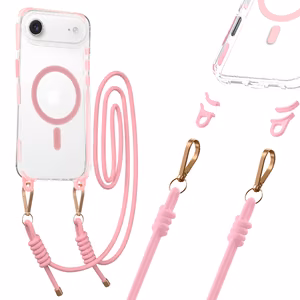 Tel Protect Strap Clear Suojakuori iPhone 17 Air:lle vaaleanpunainen