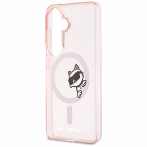 Karl Lagerfeld suojakuori IML Peekaboo Choupette MagSafe Samsung Galaxy S26:lle pinkki