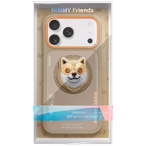 NIMMY GLASSES COOL DOG -suojakuori MagSafe-yhteensopiva iPhone 17 Pro:lle beige