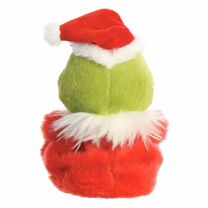 Grinch Palm Pals ympäristöystävällinen istuva pehmolelu joulupukin asussa, 13 cm