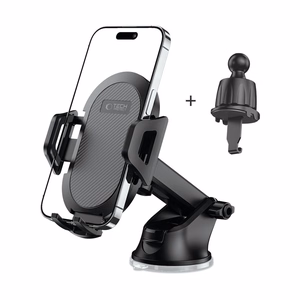 Tech-Protect V5 auton puhelinteline kojelautaan/ilmanvaihtoaukkoon - musta