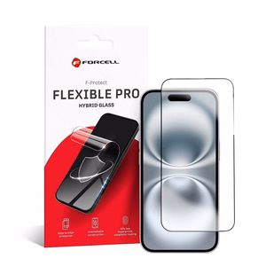 Hybrid glass to iPhone 16 PLUS Forcell Flexible 5D black
