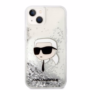Karl Lagerfeld KLHCP14MLNKHCH iPhone 14 Plus 6.7" hopeinen/hopeinen kovakuori Glitter Karl Head