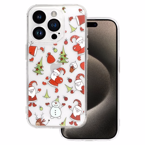 TEL PROTECT Joulu läpinäkyvä Suojakuori iPhone 16 Pro Max:lle Design 1