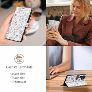 Tech-Protect Wallet Suojakuori Samsung Galaxy A56 5G:lle - White Daisies