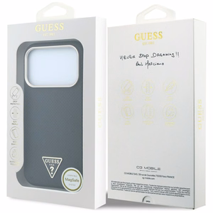 Guess Kevlar Triangle Logo MagSafe suojakuori mallille iPhone 17 Pro / 18 Pro – väri: musta