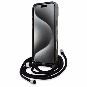 Karl Lagerfeld IML Crossbody Monogram Karl & Choupette Head MagSafe Suojakuori iPhone 16 Pro Max:lle - musta