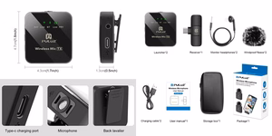 Wireless Lavalier Microphone PULUZ PU648B (USB-C)