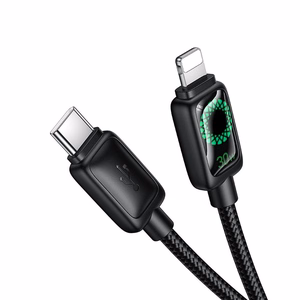 Hoco U146 Kaapeli LCD-näytöllä USB-C – Lightning PD 30W 1.2m musta