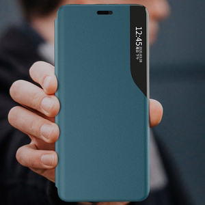 Eco Nahka View Case tyylikäs kirjahylly tyyppi tapauksessa jalusta iPhone 13 Pro Max violetti
