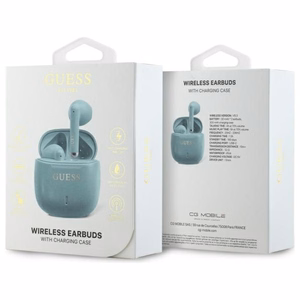 Guess Bluetooth kuulokkeet GUTWSJ14ESGQ TWS + telakka-asema turkoosi/turkoosi Printed Classic Logo