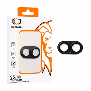 Karkaistu lasi Tel Protect 95% AR+AF Full Metal kameransuoja iPhone 17:lle musta (kamerasaareke)