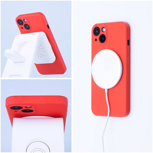 Suojakuori Samsung A37:lle Silicone Mag Cover MagSafe-yhteensopiva punainen
