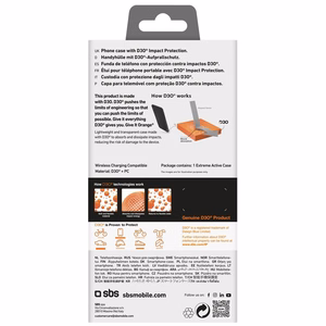 SBS Extreme Active D3O Suojakuori iPhone 16e/17e:lle - Läpinäkyvä
