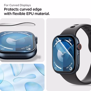 Spigen Elite Shield ”EZ FIT” Hybrid Glass 2-PACK for Apple Watch 10 (46MM) - Clear
