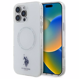 US Polo IML Ring MagSafe kotelo iPhone 16 Pro - valkoinen