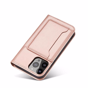 Magnet Card Case for Samsung Galaxy S23+ flip cover wallet stand pink