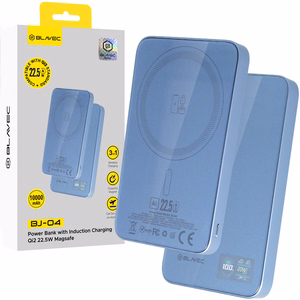 Blavec BJ-04 10000 mAh ohut magneettinen MagSafe-varavirtalähde, 13,5 mm, USB-C, 22,5 W, 3-in-1 (PBBJ04-MC5LB) (väri: vaaleansininen; lasipinta)