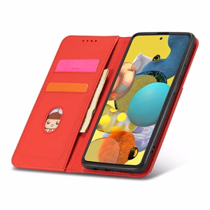 Magneettikorttikotelo Kotelo Samsung Galaxy A13 5G pussi lompakko kortinhaltija Punainen