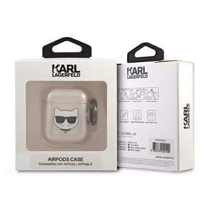 Karl Lagerfeld Glitter Choupette Case for AirPods 1 / 2 - Gold