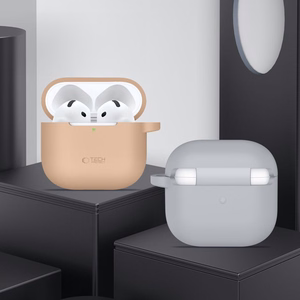 Tech-Protect Silicone Hook Suojakuori AirPods 4 -kuulokkeille - harmaa