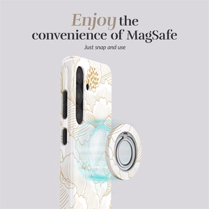 MIO White Roses Magsafe Suojakuori rengaspidikkeellä
