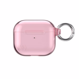 Speck Presidio Clear case for Apple AirPods 3, with Microban antimicrobial protection, Icy Pink
