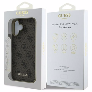 Guess 4G Charms Collection suojakuori iPhone 16:lle - ruskea