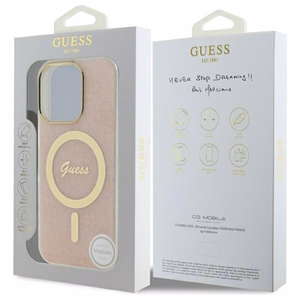 Guess IML 4G MagSafe Suojakuori iPhone 16 Pro Max:lle - Vaaleanpunainen