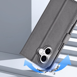 Dux Ducis Lawa Nahkainen Suojakuori iPhone 16:lle - harmaa