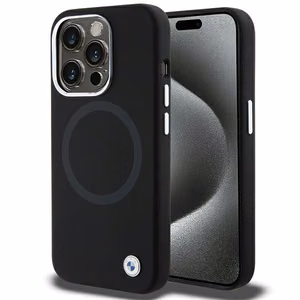 BMW Signature Liquid Silikoninen MagSafe Suojakuori iPhone 15 Pro Max:lle - musta