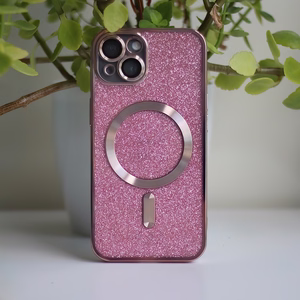 Kiiltävä kromattu Mag-kuori iPhone 13 6,1" pinkki