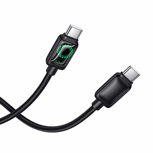 Hoco U146 Kaapeli LCD-näytöllä USB-C – USB-C 3A 60W 1.2m musta