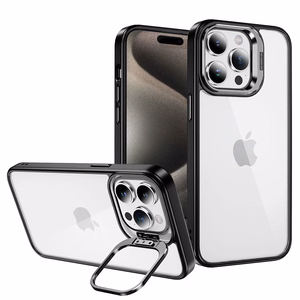 Tel Protect Kickstand case + camera glass (lens) for Iphone 15 Plus black
