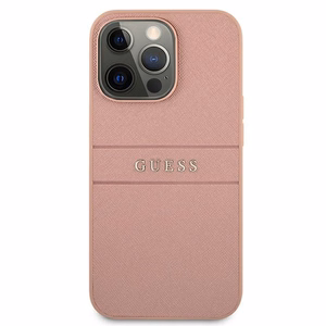 Guess GUHCP13XPSASBPI iPhone 13 Pro Max 6.7" vaaleanpunainen/vaaleanpunainen kovakotelo Saffiano Stripe