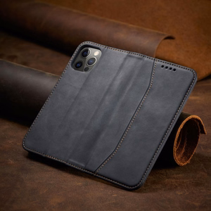 Magneetti Fancy Kotelo Kotelo iPhone 12 Pro Max pussi lompakko kortinhaltija Musta