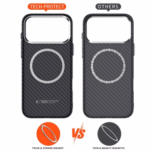Tech-Protect Ion Carbon MagSafe Suojakuori iPhone 17 Pro Max:lle - Harmaa/Musta