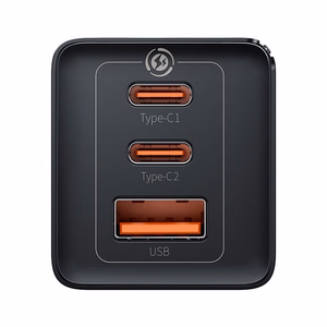 Baseus GaN5 Pro laturi 65W 2x USB-C USB-A + USB-C USB-C kaapeli (musta)